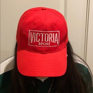 red victoria secret sports cap